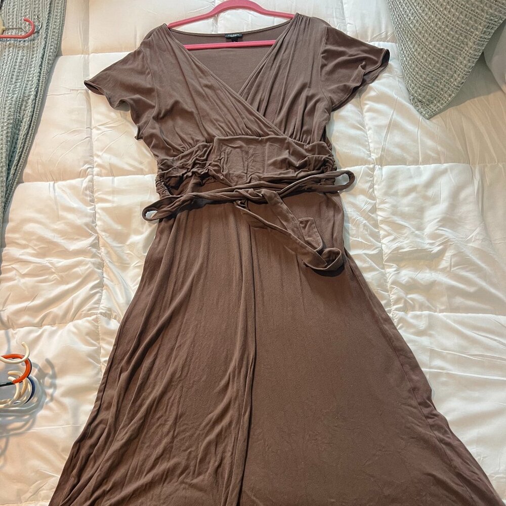 Brown Talbots Vneck Dress